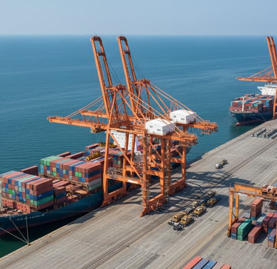 Container logistics at a port