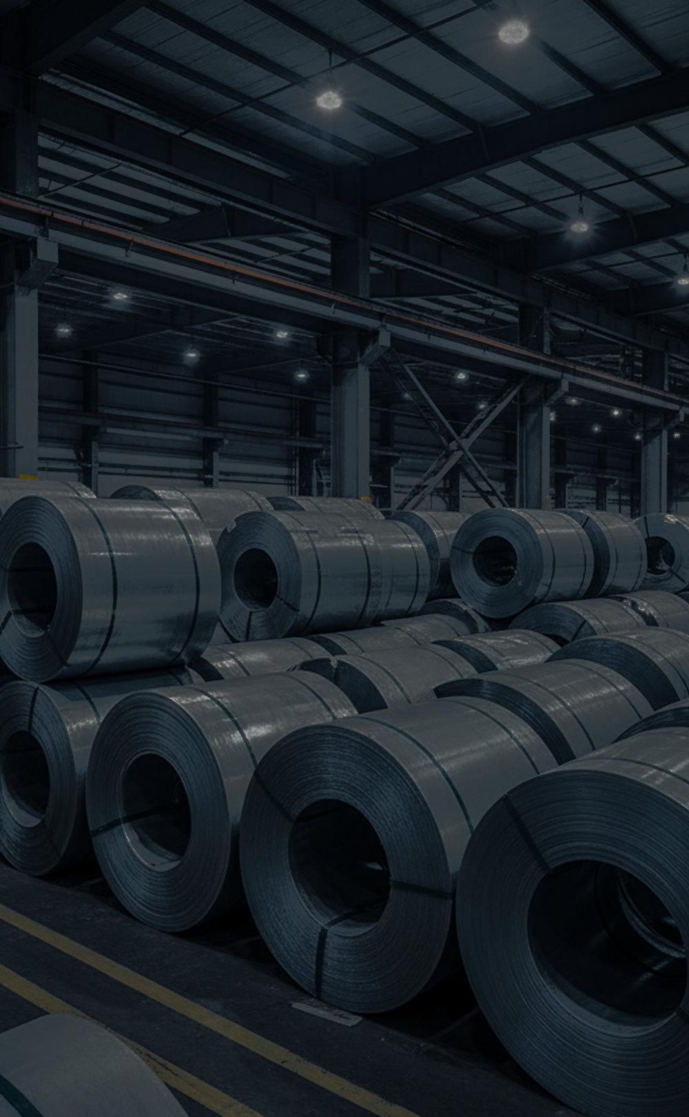 Coated steel coils in a production facility